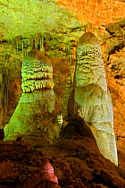 Two stalagmites, Carlsbad Caverns, New Mexico, USA