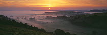 Early moring dawn in the Blackmore Vale, Dorset, England, UK