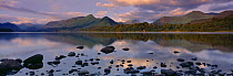 The Cat's Bells and Derwentwater at dawn from nr Keswick, Lake District NP, Cumbria, England, UK