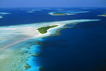 Coral Atolls from the air, South Male Atoll, Maldives