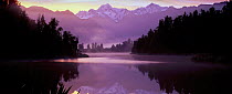 Dawn at Lake Mathesson, nr Fox Glacier, Westlands National Park, South Island, New Zealand