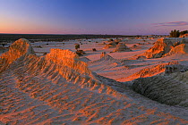 The "Walls of China"; dry lake beds and crescent shaped dunes (a lunette) at Mungo National Park, New South Wales, Australia