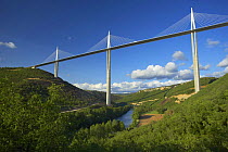 The Viaduc de Millau spanning the Gorge du Tarn, Aveyron, Midi-Pyrénées, France