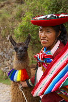 Quecha Indian Woman and llama, Cusco, Peru
