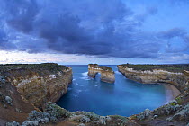 Window arch at Loch Ard Gorge at dawn, Port Campbell National Park, Great Ocean Road, Victoria, Australia