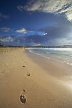 Footprints on Bondi Beach, Sydney, New South Wales, Australia