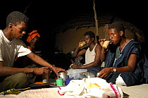 Fulani men enjoying a cup of tea, Mauritania, 2005