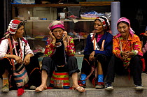 Black Lisu ethnic minority woman at a market near Fugong, Nujiang Prefecture, Yunnan Province, China 2006