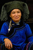 Hani Woman in headdress, Yuanyang, Honghe Prefecture, Yunnan Province, China 2006