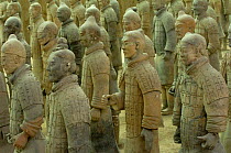 Terracotta Army Warriors at the Mausoleum of Qin Shi Huang. Pit number one. Xi'an, Shaanxi Province, China 2006