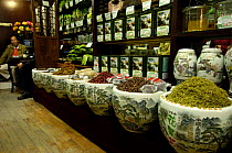 Interior of Beijing Ju Xian Ming Tea Co. shop, old neighbourhood of Beijing, China 2006