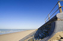 North Sea, beach and sea dyke, Ostend, Belgium