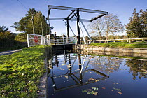 Lift bridge on the Monmouthshire and Brecon Canal at Talybont on Usk, Brecon Beacons, Wales