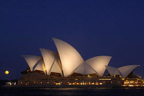 Full moon rising over Sydney Opera House, Sydney  New South Wales, Australia, 2006