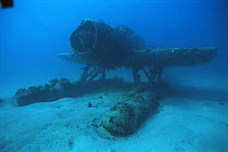 Wreck of the WWII seaplane, Aichi, Solomon Islands, Pacific ocean islands