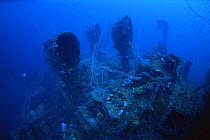 Engine room ventilators on the shipwreck of the Japanese WWII boat, 'Seiko Maru', Chuuk / Truk lagoon, Chuuk islands, Pacific ocean