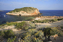 coastal view of Portinatx creek, Ibiza, Balearic Islands, Spain