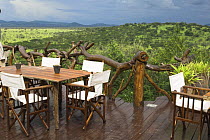 Dining area, Mbalageti tented camp, Serengeti National Park, Tanzania.