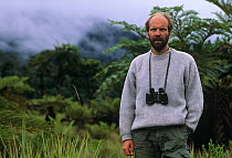Producer Neil Nightingale on location in the central higlands of New Guinea, filming for BBC television programme "New Guinea, An Island Apart" 1991