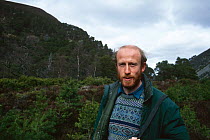 Dr Kenny Taylor of the Scottish Wildlife Trust, contributer to BBC Wildlife Magazine, in the Cairngorms, Scotland