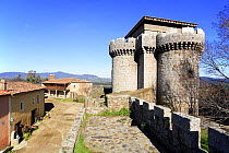 Turret and parapet of Granadilla castle, Caceres, Spain