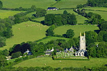 Widecome-in-the-Moor village church in summer, Dartmoor National Park, Devon. UK