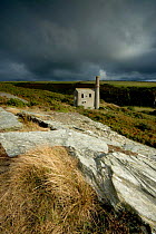Prince Of Wales engine house, used formally to pump water from the slate quarry, near Trebarwith, Cornwall. UK