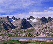 Titcomb Lake at the foot of the Wind River Range, Rocky Mountains, Wyoming, USA