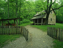 View of Tipton Place in Cades Cove, Great Smoky Mountains NP, Tennessee, USA