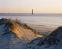 Morris Island Light House near Folly Beach, Atlantic Ocean, South Carolina, USA