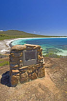 Mathew Flinders commemerative monument, Lucky Bay, Cape Le Grand National Park, Esperance, Western Australia, Summer