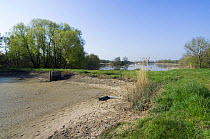 Empty Etang / shallow lakes used for fish farming in La Brenne where the lakes are inter-connected in series. France. 2007