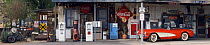 General store along the historic Route 66 with vintage gas pumps and a plethora of classic signs and memorabilia. Hackberry, Arizona, USA 2007