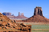 Eroded sandstone cliffs in the Monument Valley Navajo Tribal Park, Arizona, USA May 2007