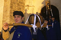 Traditional winemaker's celebration in January, Fte de la Saint-Vincent, Cte de Blancs vineyard, Champagne country, France