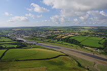 Aerial view of Bridge over River Camel, Wadebridge, Cornwall, UK