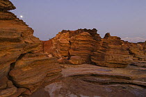 Moonrise over Gantheaume Point, with its distinctive red soils known as 'pindan'. Broome, Western Australia