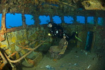 Diver exploring the wreck of the HMAS Swan, Dunsborough, Western Australia