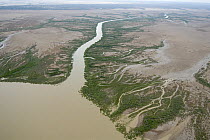 Aerial of Mud flats and mangroves of Derby, in the Kimberley, Western Australia