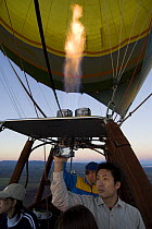 Raging Thunder hot air balloon with burner, Mareeba, Atherton Tablelands, Queensland, Australia