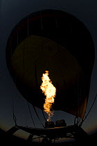 Raging Thunder hot air balloon burner flame, Mareeba, Atherton Tablelands, Queensland, Australia