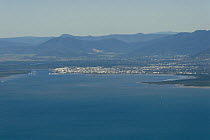 Aerial view of Cairns from the Pacific Ocean, Queensland, Australia