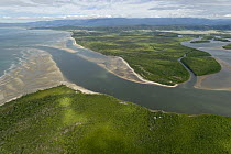 Aerial view of the Daintree River Mouth / Delta, Queensland, Cairns