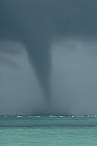 Water spout and storm over the ocean, Tubbataha Reef, Palawan, Philippines