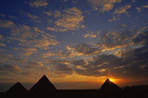 Pyramids at sunrise, Giza, Egypt, 1992