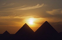 Pyramids at sunrise, Giza, Egypt, 1995