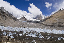 Rongbuk Glacier with Mount Everest in background, June 2007, Tibet. 'Wild China' series