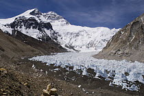 Rongbuk Glacier with Mount Everest, Tibet, June 07. 'Wild China' series
