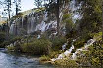 Waterfalls, Juizhaigou national reserve, UNESCO world heritage site, Sichuan province, China, October 06. 'Wild China' series
