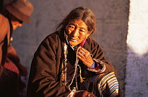 Pilgrim at Jokhang Temple, Lhasa, Tibet   2007